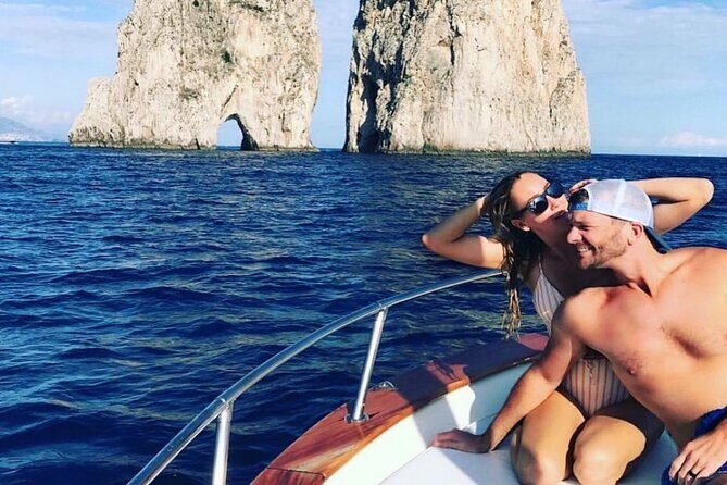 3 Hours Private Capri by Boat for Couples - Punta Carena and the Faraglioni pass: the views you can’t really fake