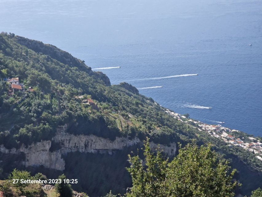 Amalfi Coast Path of the Gods Hike from Agerola - Bomerano to Praiano: the San Domenico convent stop that anchors the view