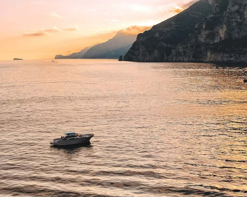 Amalfi Coast Private Sunset Cruise - On Board: Prosecco Aperitif, Music, Towels, and Shower Time