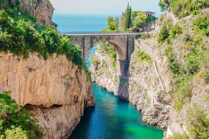 Amalfi Coast: Sunset Boat Tour with Fruit & Drinks | Small Group - Stop 2 in Conca dei Marini: views that connect three towns at once