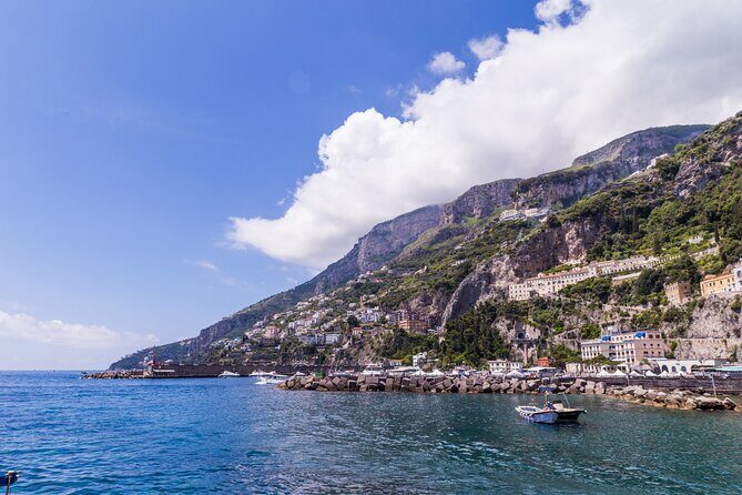 Amalfi, Positano, & Ravello Day Tour From Pompeii/Vico Equense - First Views: The Sorrento Coast and Mount Vesuvius in the Distance