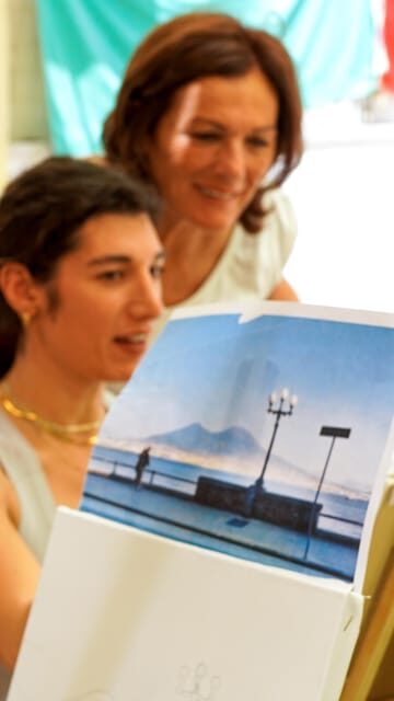 Art Workshop in Naples city centre with Aperitif - Materials are included: acrylics, brushes, canvas, and more