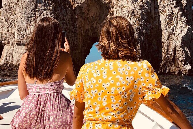 Boat Tour in Capri - I Faraglioni from the water, and the quick moment under the arch