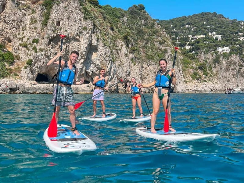 Capri: Caves and Beaches Paddle Board Tour. Photos included - The Start: Marina Piccola Setup, Safety Talk, and First Paddle Moments