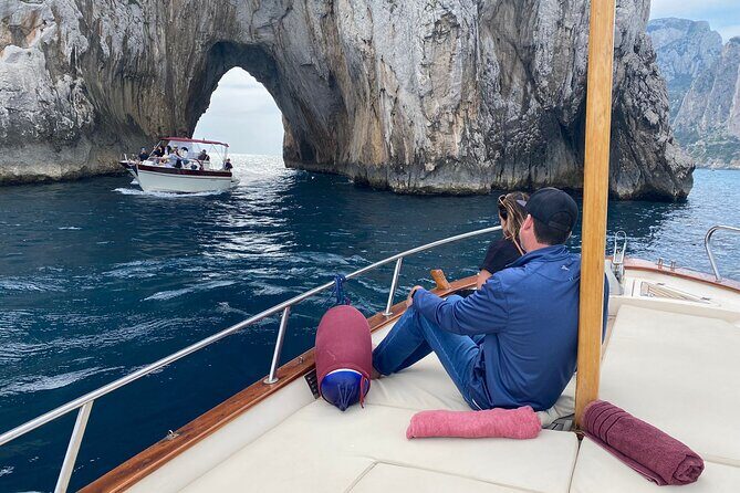 Capri Half Day Private Boat Tour from Capri (4 hours)+Blue Grotto - From Marina Grande Toward the Faraglioni and Natural Arch