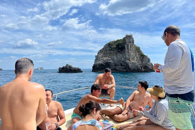 Capri Semi-Private Boat Tour and City Visit from Sorrento - On board comforts: drinks, snacks, snorkel gear, and a real toilet