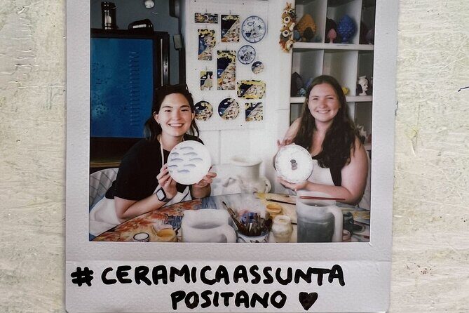 Ceramic Class in Positano 2 hours workshop - Limoncello, a souvenir photo, and the sea-view store vibe