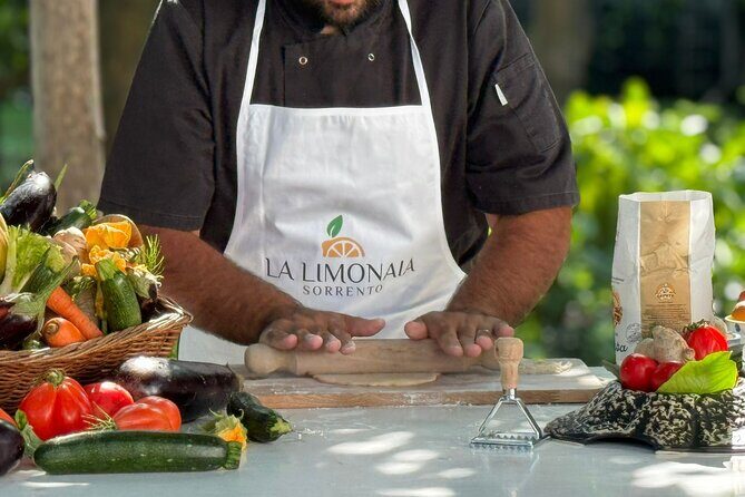 Cook and Eat in a Citrus Grove in Sorrento - Welcome Drink and the Outdoor Kitchen Setup