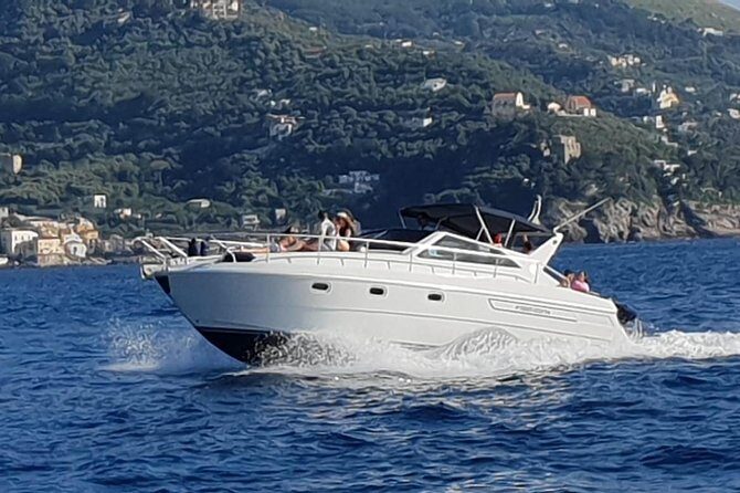 Excursion to Capri by shared boat departure from Sorrento - The first coastline stops: Bagni della Regina Giovanna and the Lubrense start