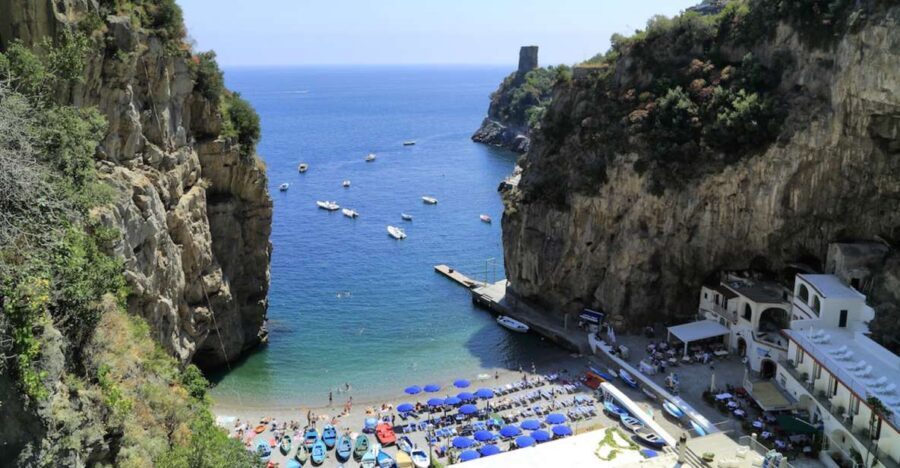 From Praiano: Amalfi Coast Guided Private Cruise with Drinks - From Marina di Praia to Positano: sea caves start the day