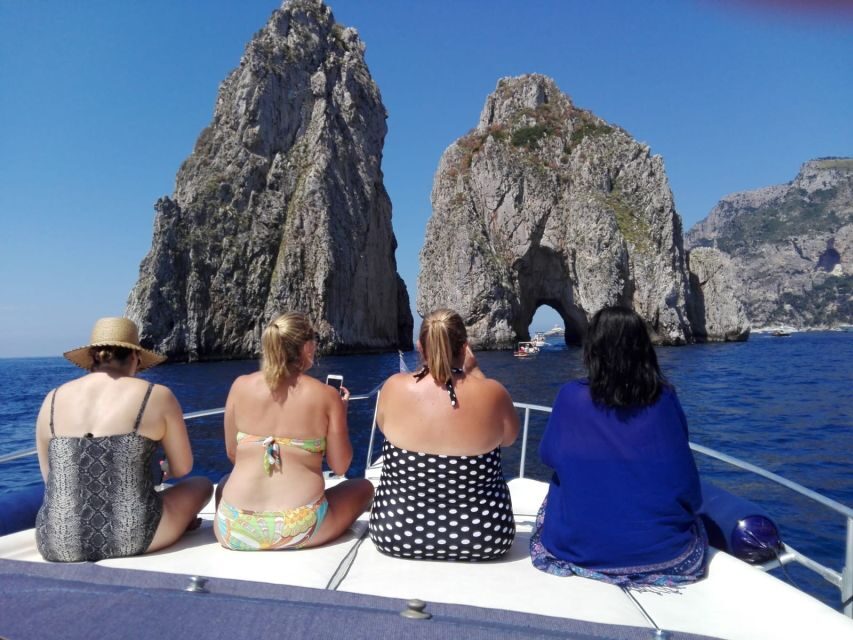 From Sorrento: Capri Boat Trip with Snorkeling and Drinks - Faraglioni, Malaparte, and the arches: the second half is pure photo fuel