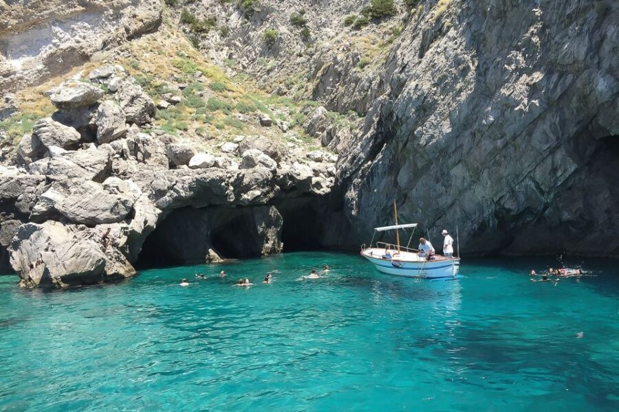 From Sorrento to Capri and Positano: Private Boat Tour - Capri by boat: Blue, Green, White Grottos and Faraglioni views