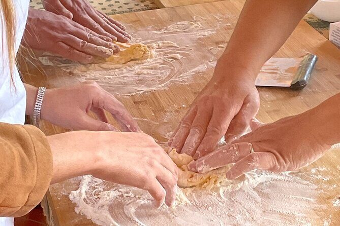 Neapolitan pasta homemade Cooking Lesson - Vesuvio tomato tasting, homemade bread, and lunch that follows through