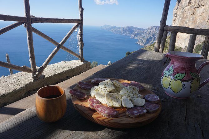 Path of Gods Hike, with Food Experience at Shepherd's Hut - Lunch at the shepherd’s hut: garden produce, local cheese, and red wine