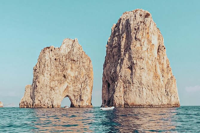 Private Boat Tour of Capri - Green Grotto, limestone stalactites, and Arco Naturale from the sea