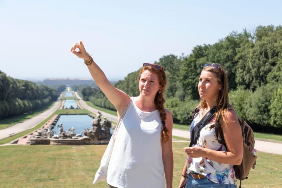 Private Caserta Royal Palace and Gardens Tour inc. Shuttle - English Gardens and Giardini Reali: pools, statues, and the Great Waterfall illusion