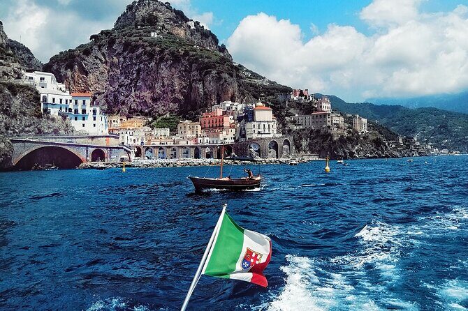 Private full day tour by boat along Positano and Amalfi - Torre Crestarella and the beach that sits by the Spanish viceroy