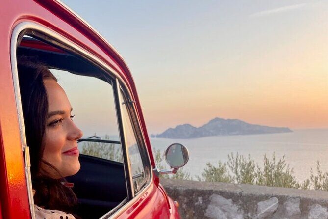 Private Sunset Photo Tour with vintage Fiat 500 - Sunset Sorrento, in a vintage Fiat 500