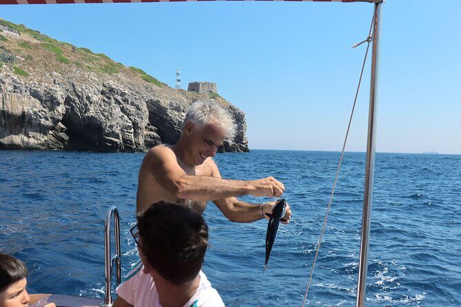 Shared trip with fishing and visit the beauty of Capri island - A 7-Hour Boat Day from Sorrento: Fishing, Capri Caves, and a Swim Break