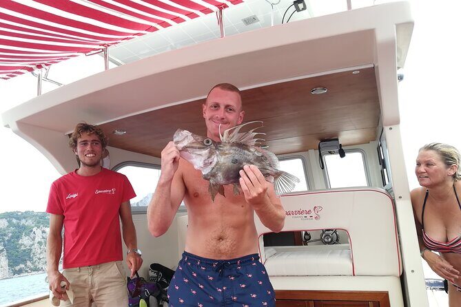Shared trip with fishing and visit the beauty of Capri island - Marina Lobra Pick-Up and the Easiest Way to Get to the Port