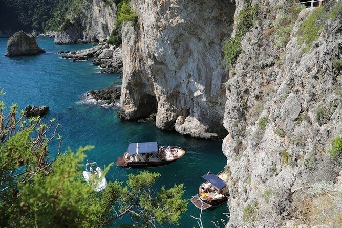 Small Group Boat Tour Capri & Blue Grotto with Swimming Stops - Capri’s grottos from the boat: White and Green first