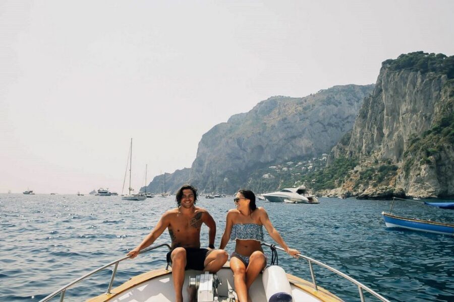 Sorrento: Amalfi Coast & Ieranto Bay Eco-Friendly Boat Trip - Food, drinks, and limoncello: the onboard morale boost