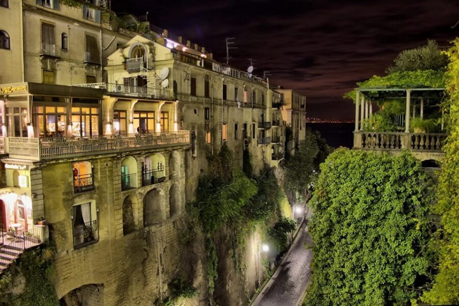 Sorrento by night... with a tasty surprise - The old back streets and the cathedral from outside