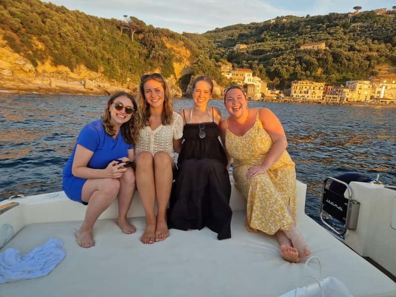 Sorrento: Sunset Coastal Boat Tour with Aperitif - Queen Giovanna’s Baths: Roman ruins by the water