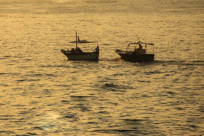 Sorrento Sunset Private Tour - Premium 28ft Boat - Stop 3: Marina di Puolo swim break with Prosecco onboard