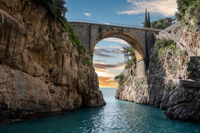 Sunset boat tour of the Amalfi Coast - Stop 2: Conca dei Marini to the Emerald Grotto swim break