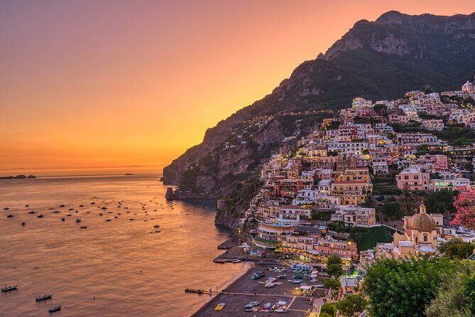 Sunset boat tour of the Amalfi Coast - Stop 3: Furore Fjord when the cliffs turn magical at sunset